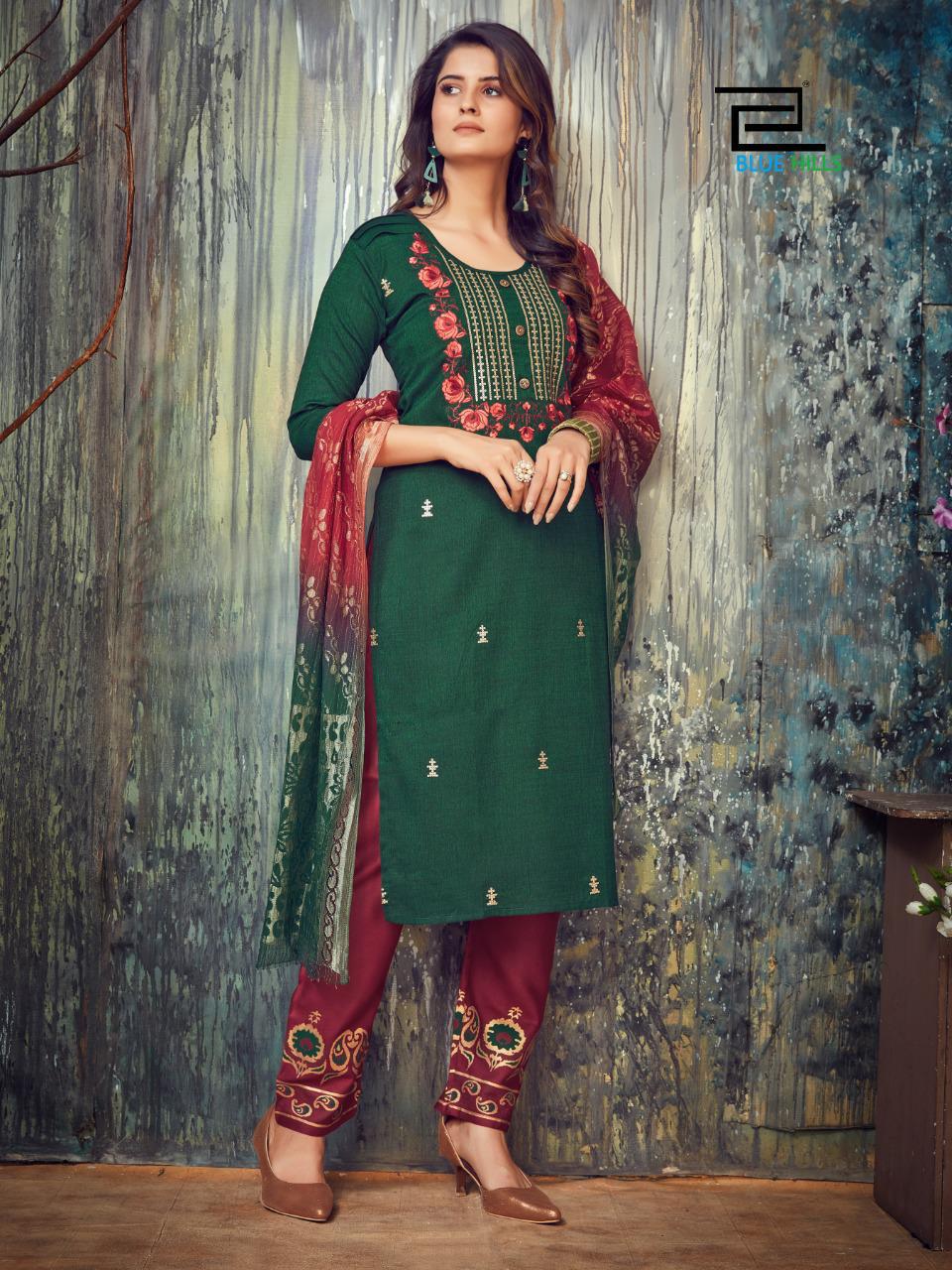 Blue Hills Falak 1 Designers Rayon Ethnic Wear Ready Made Kurtis Collection
