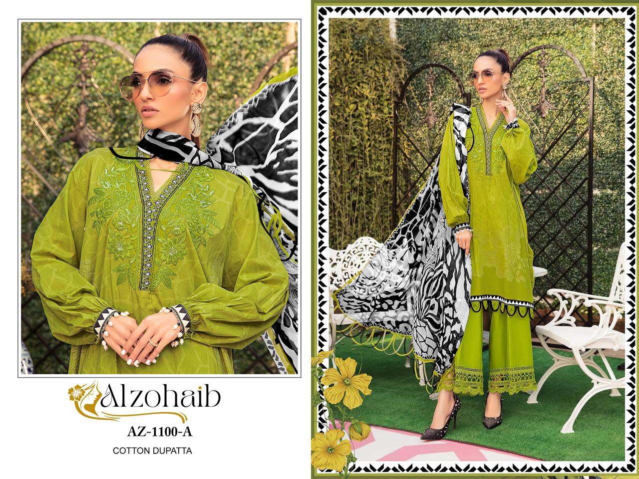 Alzohaib Az 1100 A To D Cotton Printed Pakistani Suits Orders In India