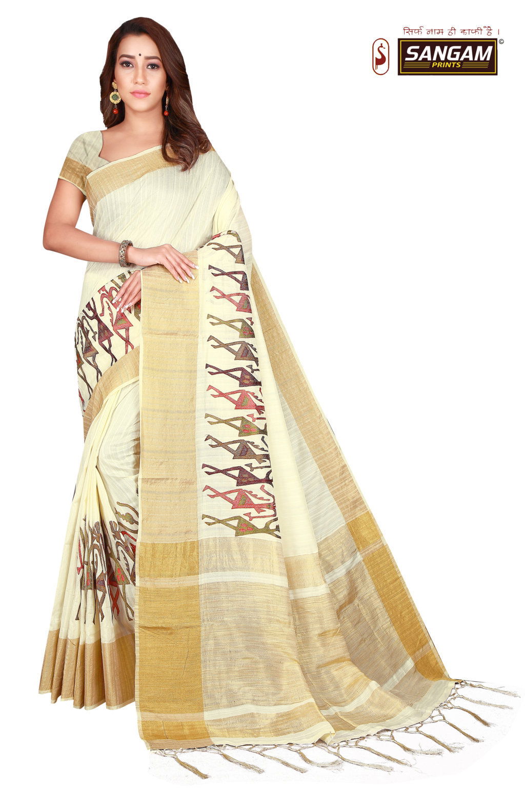 Sangam Kasturi Latest Designer Festive Wear Embroidery Work Silk Sarees Collection
