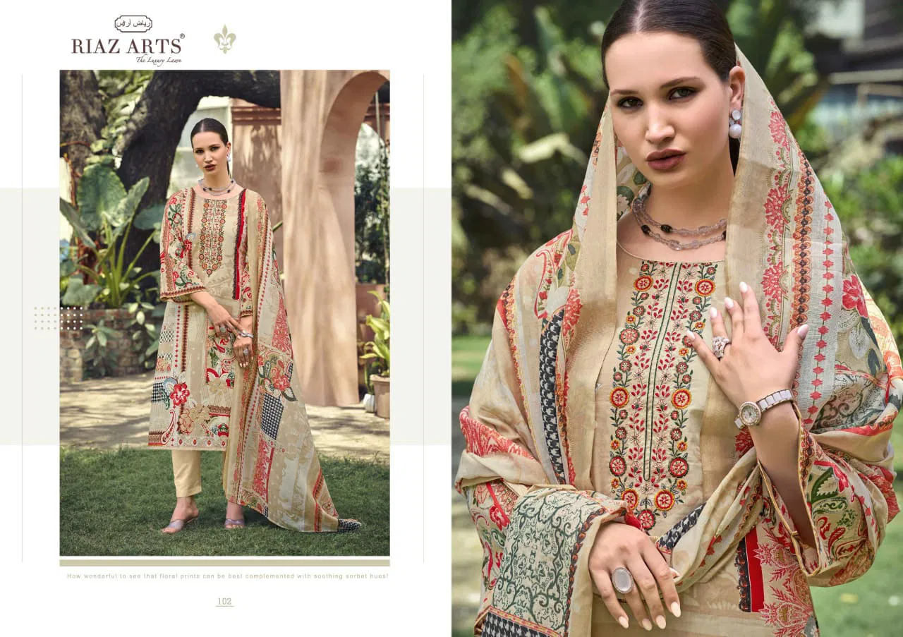 Musafir By Riaz Arts Lawn Digital Printed Dress Material Wholesalers In Delhi
