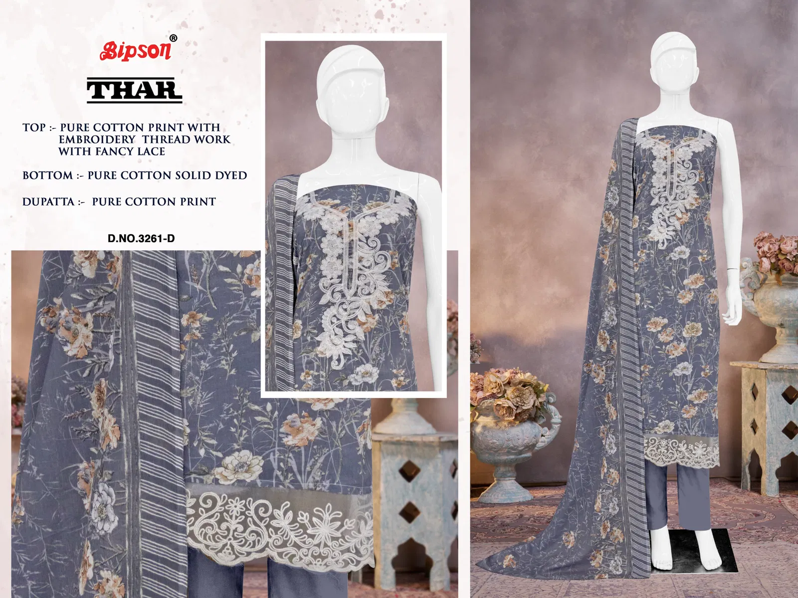 Thar 3261 By Bipson Cotton Printed Dress Material Exporters In India