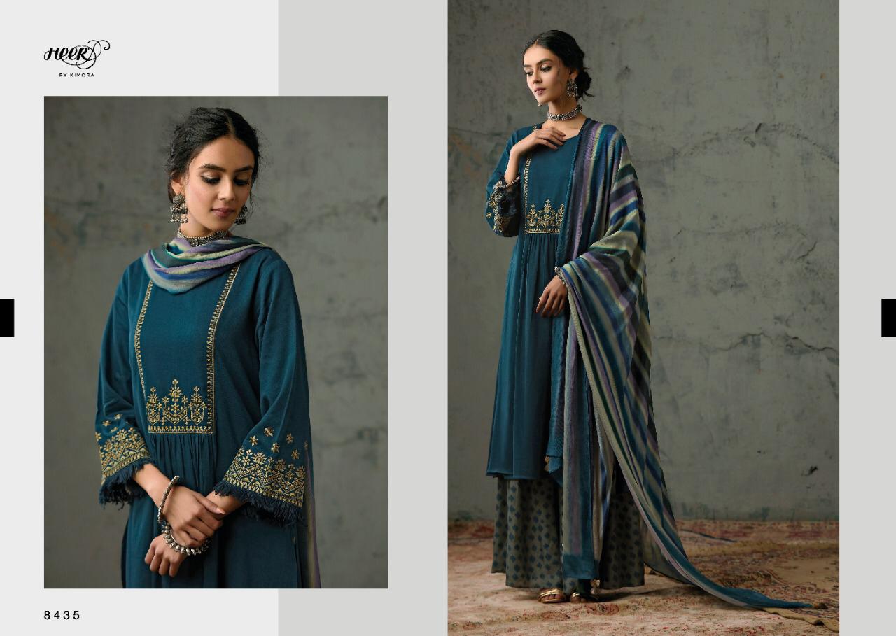 KIMORA BOONDH Latest Designer Fancy Festive Wear Pure Finest Cotton Satin With Embroidery on Neckline And Sleeves Salwar Suit Collection