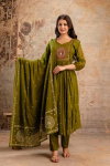 Naisha K 132 Cotton Embroidered Kurti Bottom With Dupatta Wholesalers In Delhi
