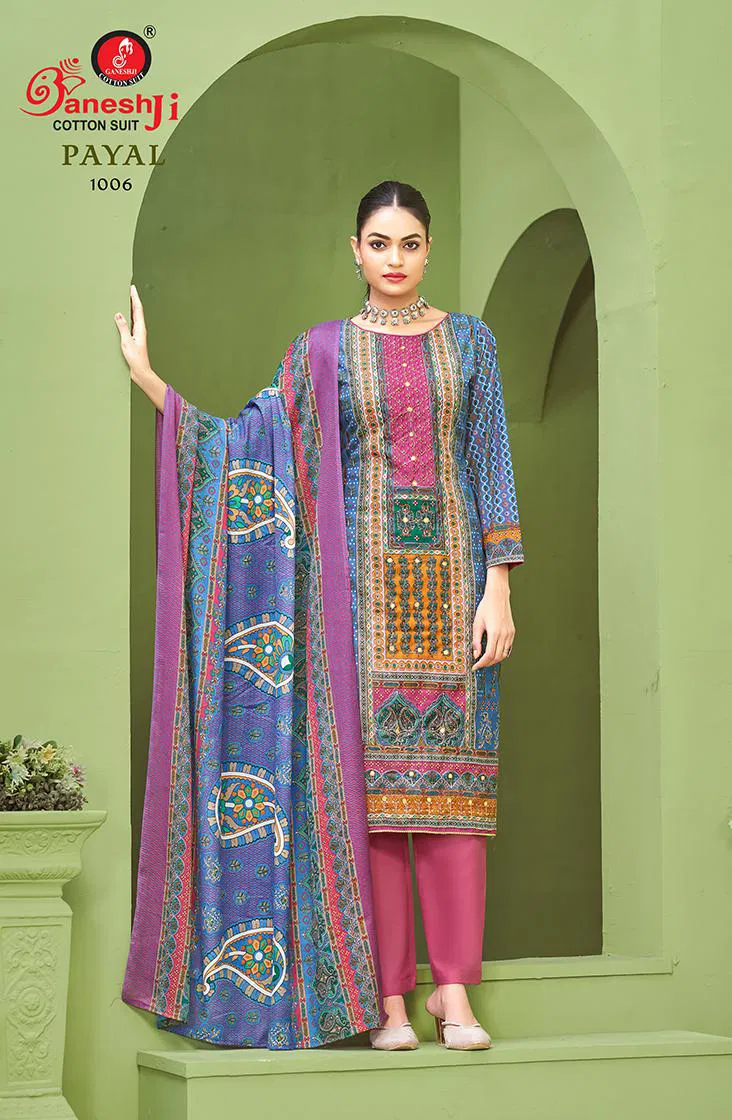 Payal Vol 1 By Ganeshji Karachi Cotton Printed Dress Material Wholesale In India