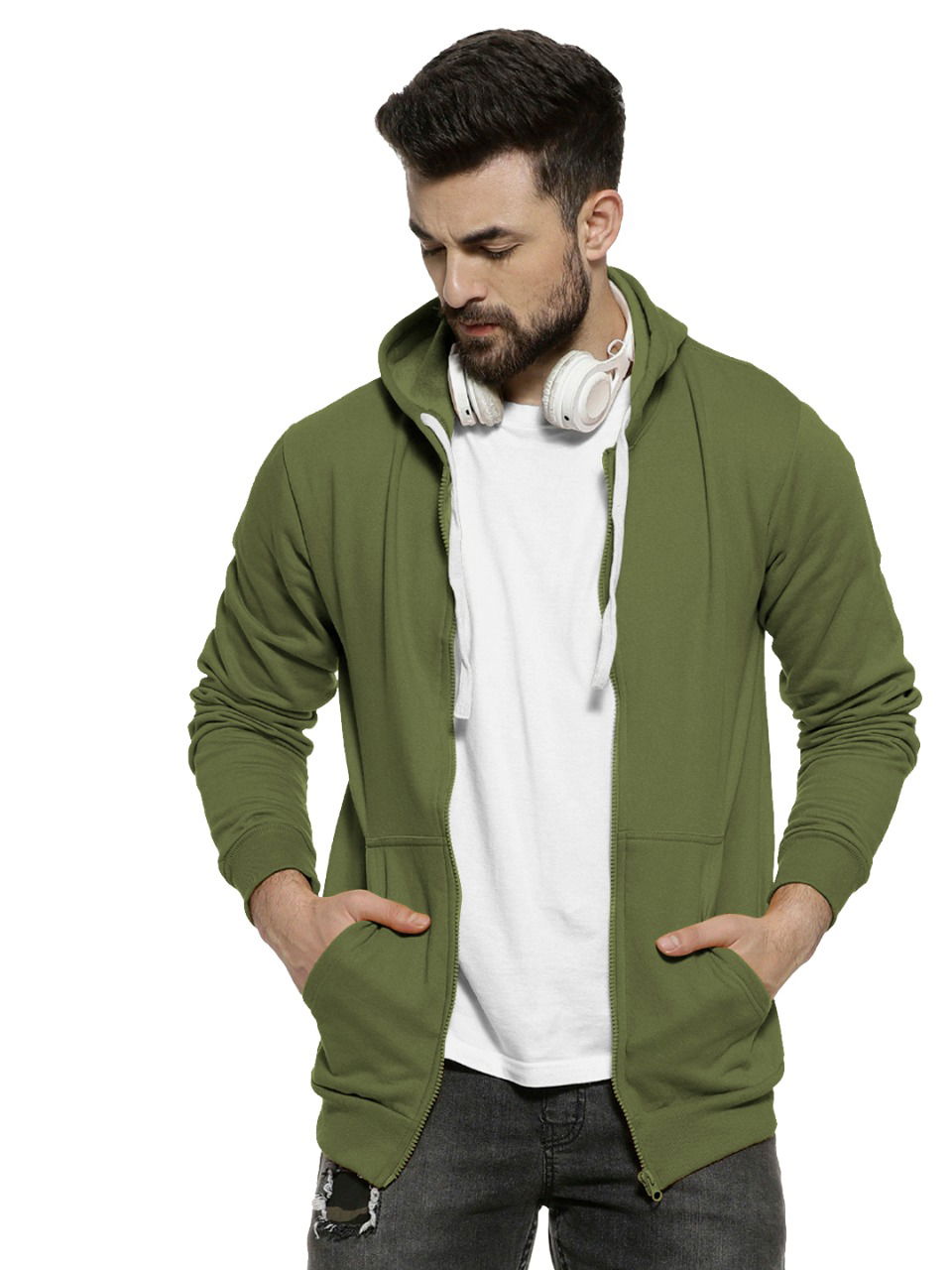 Swara Plain Zipper 2 Ethnic Wear Wholesale Mens Hoodi Collection