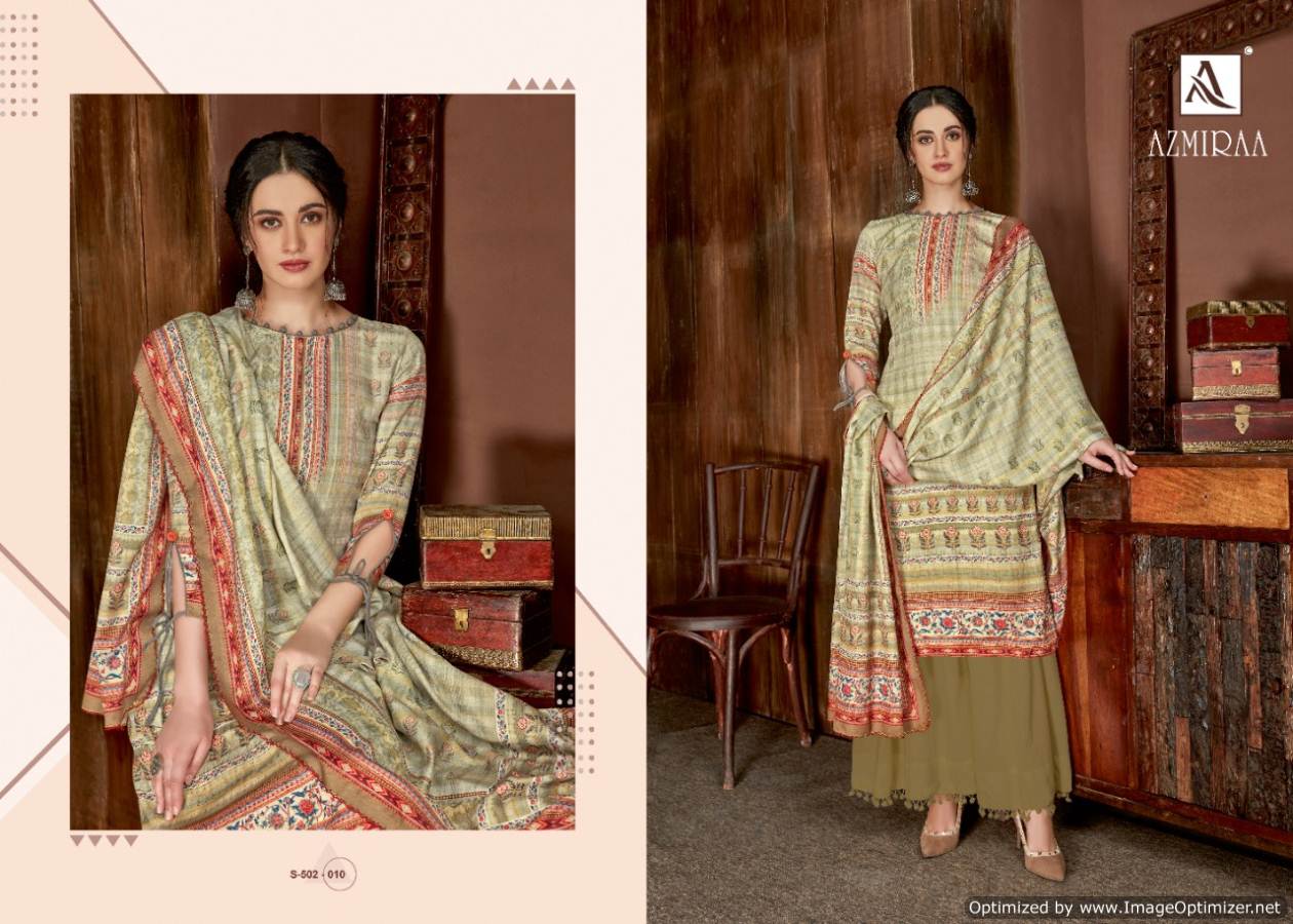 Alok Azmiraa Latest Designer Degital Printed Pure Wool Pashmina Dress Material 