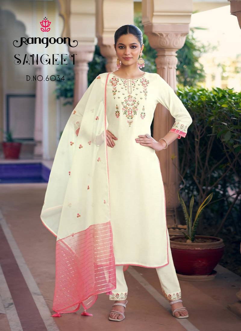 Rangoon Sangeet 1 Viscose With Khatli Handwork Kurti Bottom With Dupatta Online Wholesale