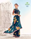 Shambhavi 41001-41012 By Sanskar Digital Floral Print Fancy Chiffon Sarees Suppliers In India