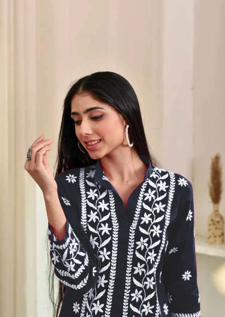 Taanvi 01 Rayon With Chikankari Embroidered Kurti Wholesale Online