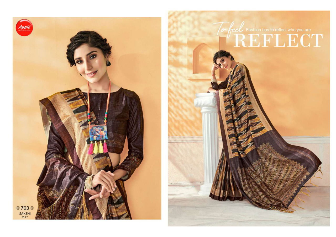 APPLE SAKSHI VOL-7 Latest Casual Regular Wear Dola Silk Saree Collection