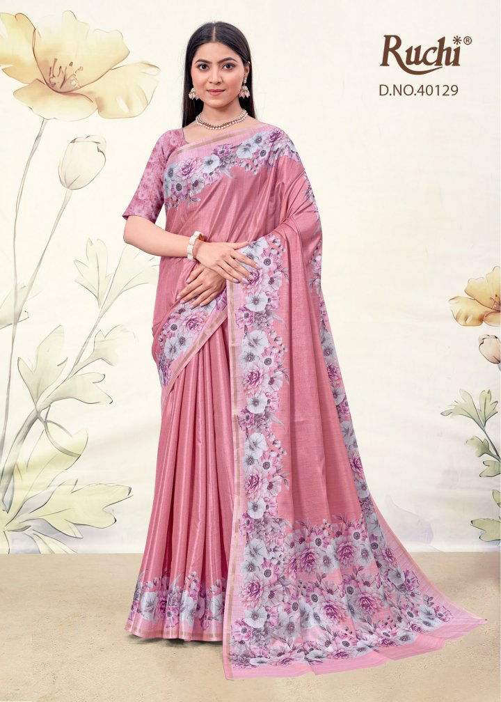 Saisha Vol 4 By Ruchi Digital Print Tussar Silk Fancy Saree Wholesalers In Delhi