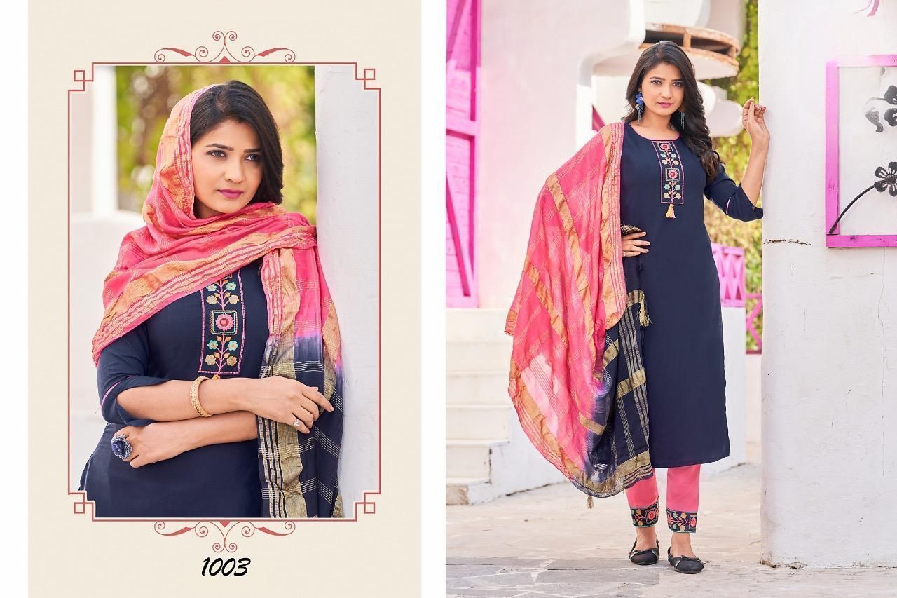 Kites Vol 3 1001 To 1008 Series Bulk Kurti With Bottom Dupatta Orders in India
