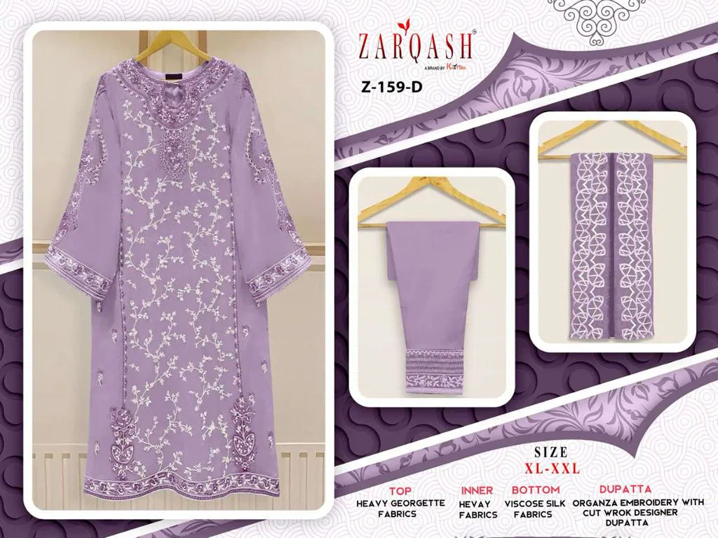 Zarqash Z 159 Faux Georgette Pakistani Readymade Suits Catalog
