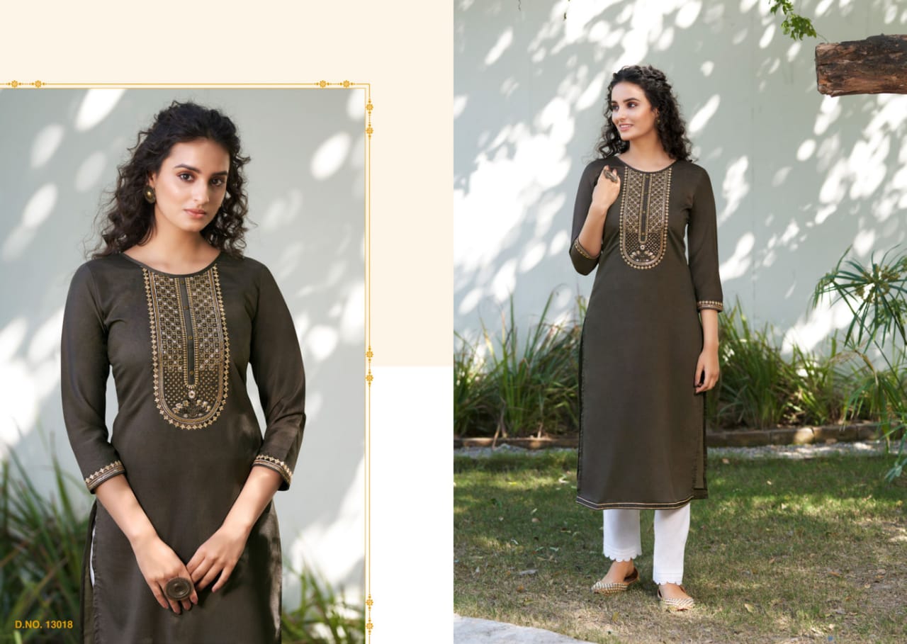 Kalaroop Kites 4 New Exclusive Party Wear Silk Embroidery Kurti Collection