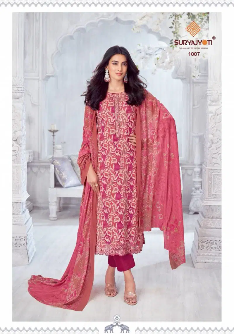 Kiran Vol 1 By Suryajyoti Lawn Foil Printed Dress Material Wholesale Online