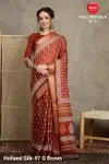 Apple Holland Silk 97 Silk Blend Printed Ladies Saree Wholesale Market In Surat
