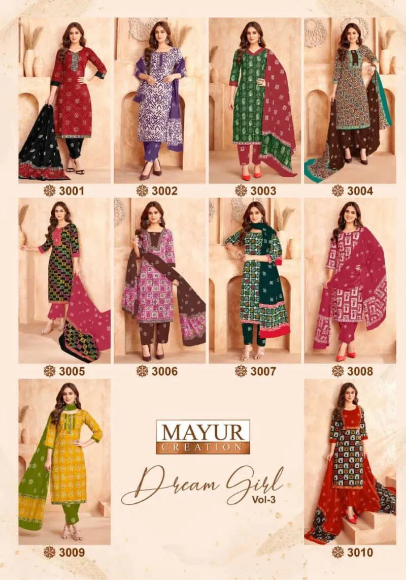 Dream Girl Vol 3 By Mayur Cotton Printed Kurti Bottom With Dupatta Wholesale In India