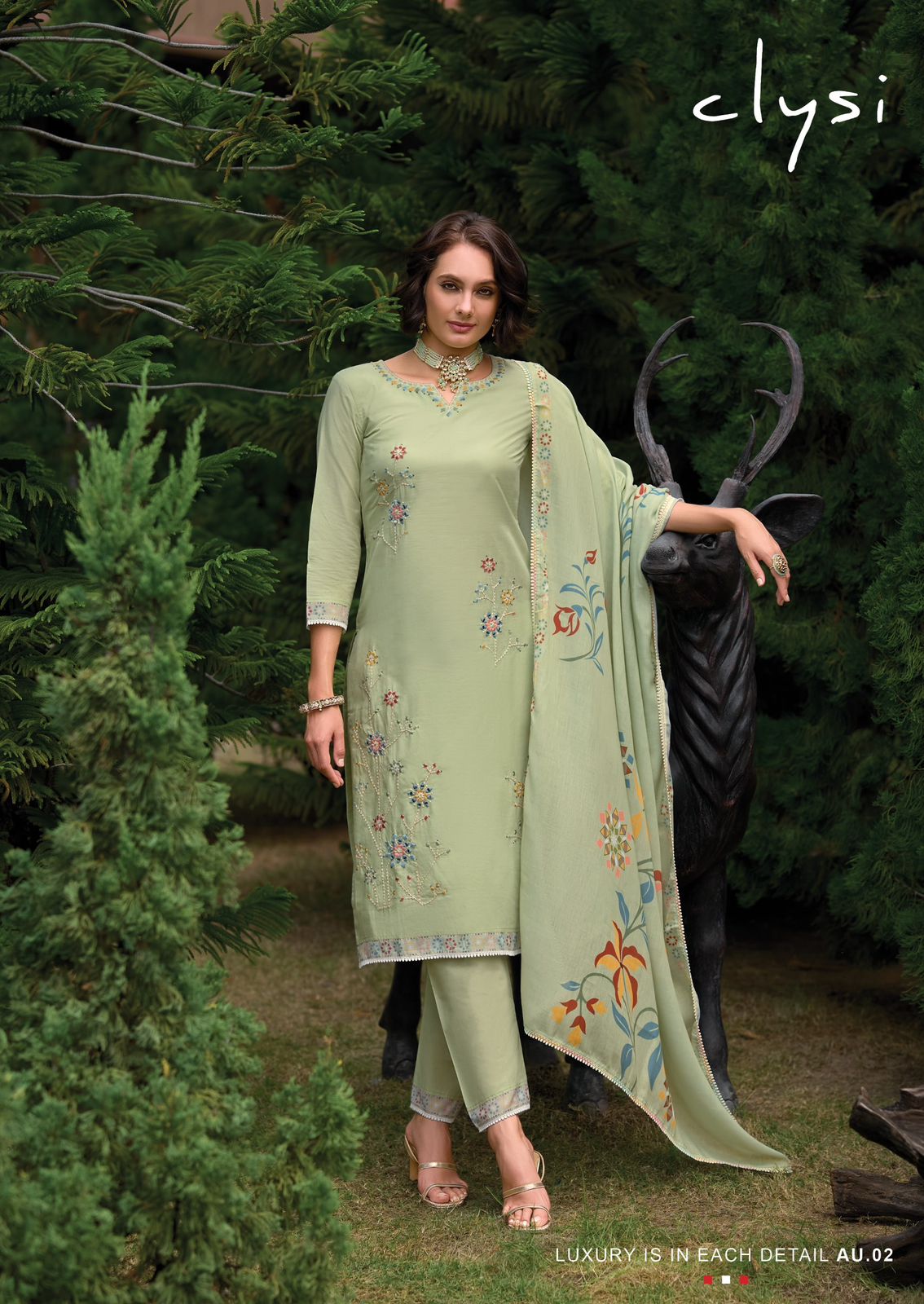 Aura By Clysi Cambric Cotton Kurti With Bottom Dupatta Exporters In India