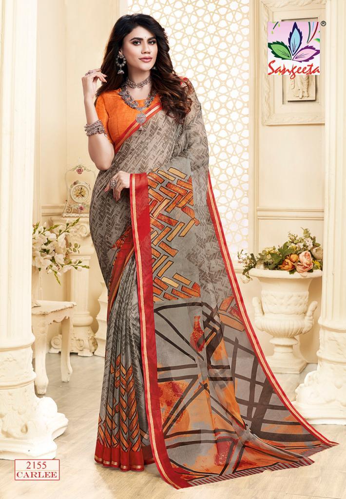 Sangeeta Latest Collection Of Casual Daily Wear Printed Chiffon Saree 