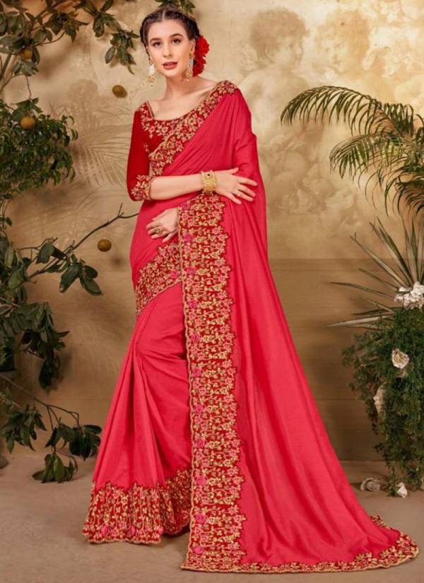 Kalista Fashion Century Vol 3 Vichitra Silk Designer Party Wear Heavy Embroidery Work Saree Collections