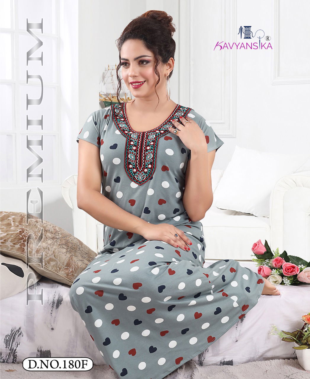 Kavyansika Premuim 180 Night Wear Hosiery Cotton Printed Nighty Collection
