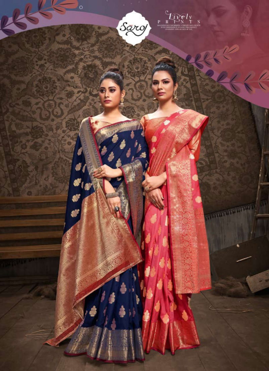 Saroj Tannu Latest Fancy designer Wedding Wear Printed Silk Saree Collection