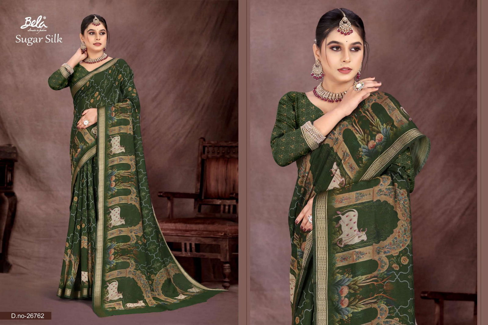 Sugar Silk By Bela Fashion Viscose Digital Printed Saree Exporters In India