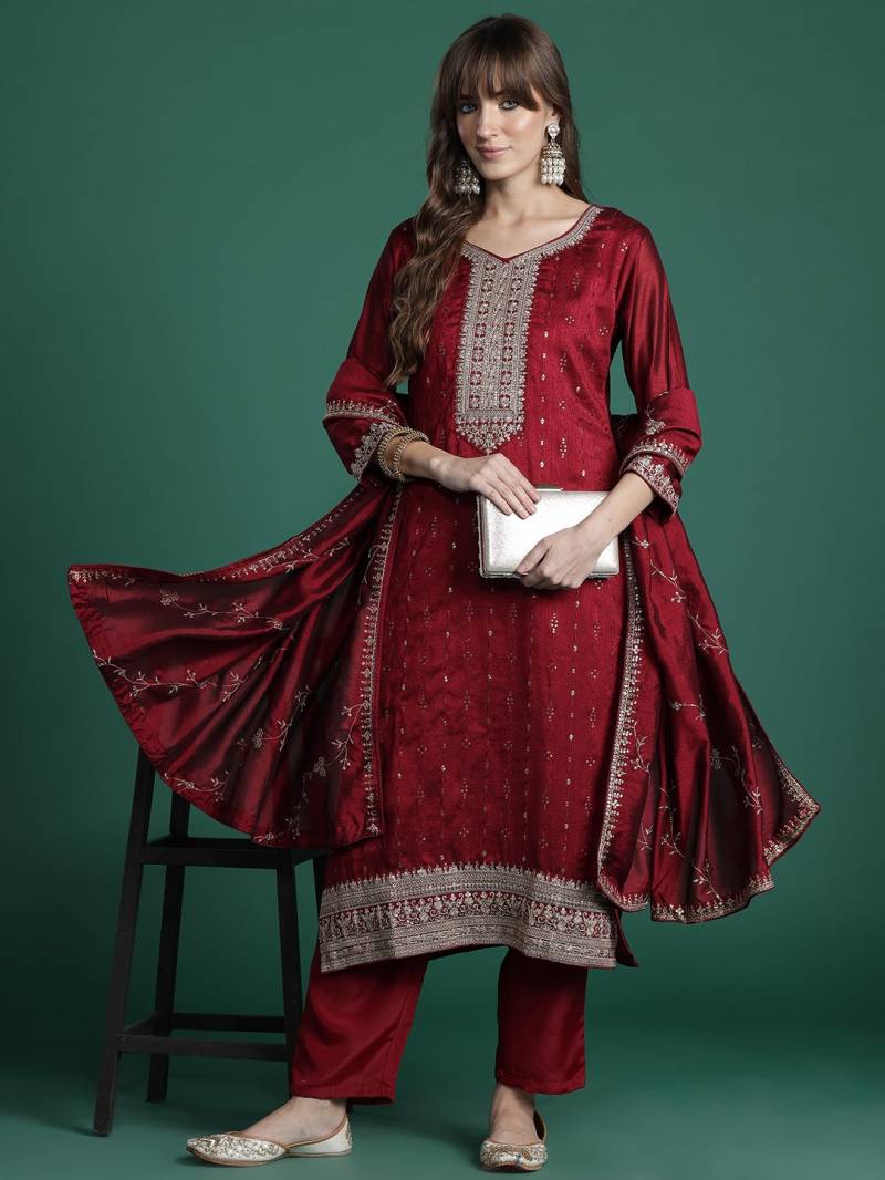 Indo Era 2564 Designer Silk Embroidered Kurti Bottom With Dupatta Wholesale Online