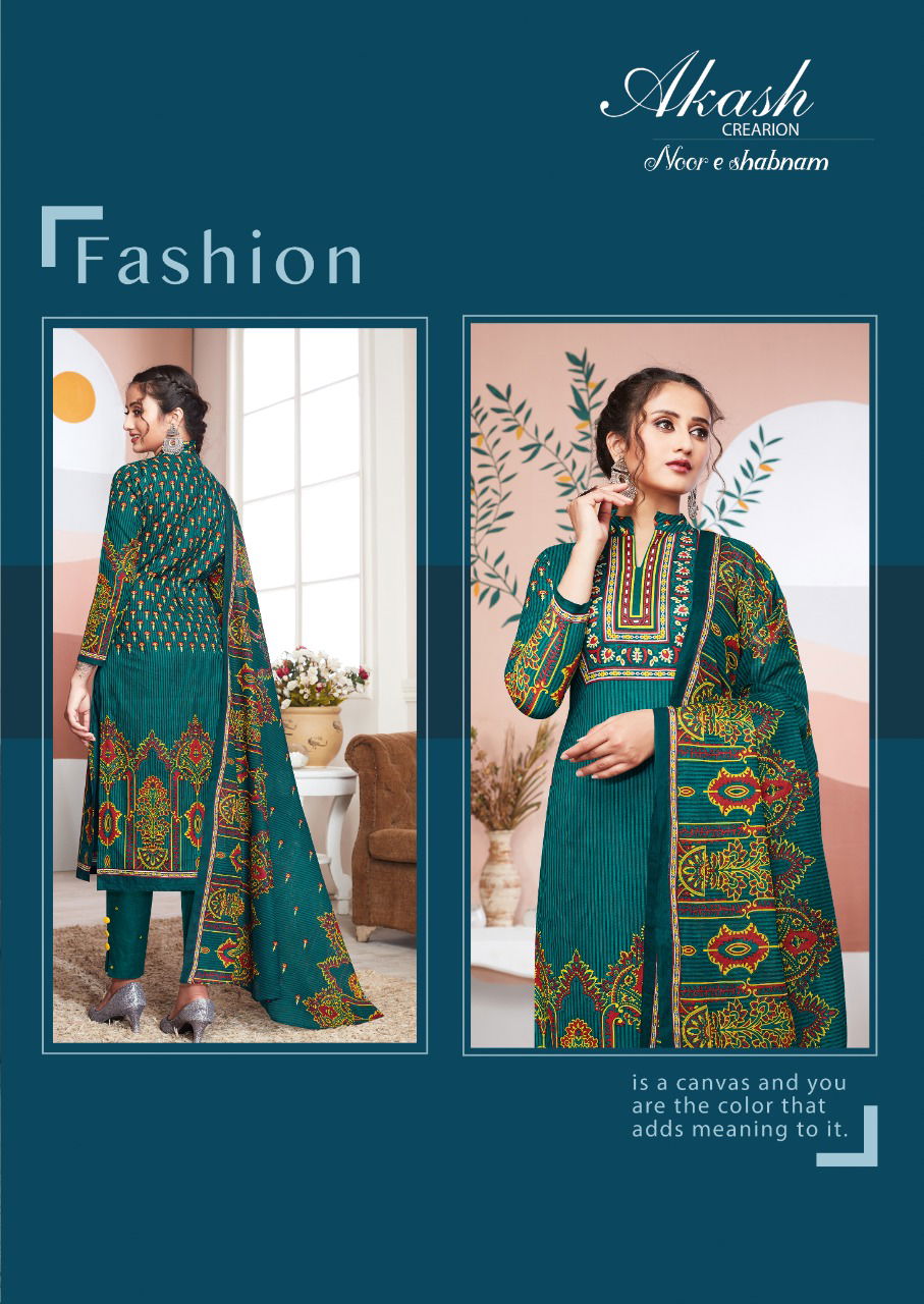 Akash Noor E Shabhnam 7 Cotton Printed Regular Wear Dress Material Collection
