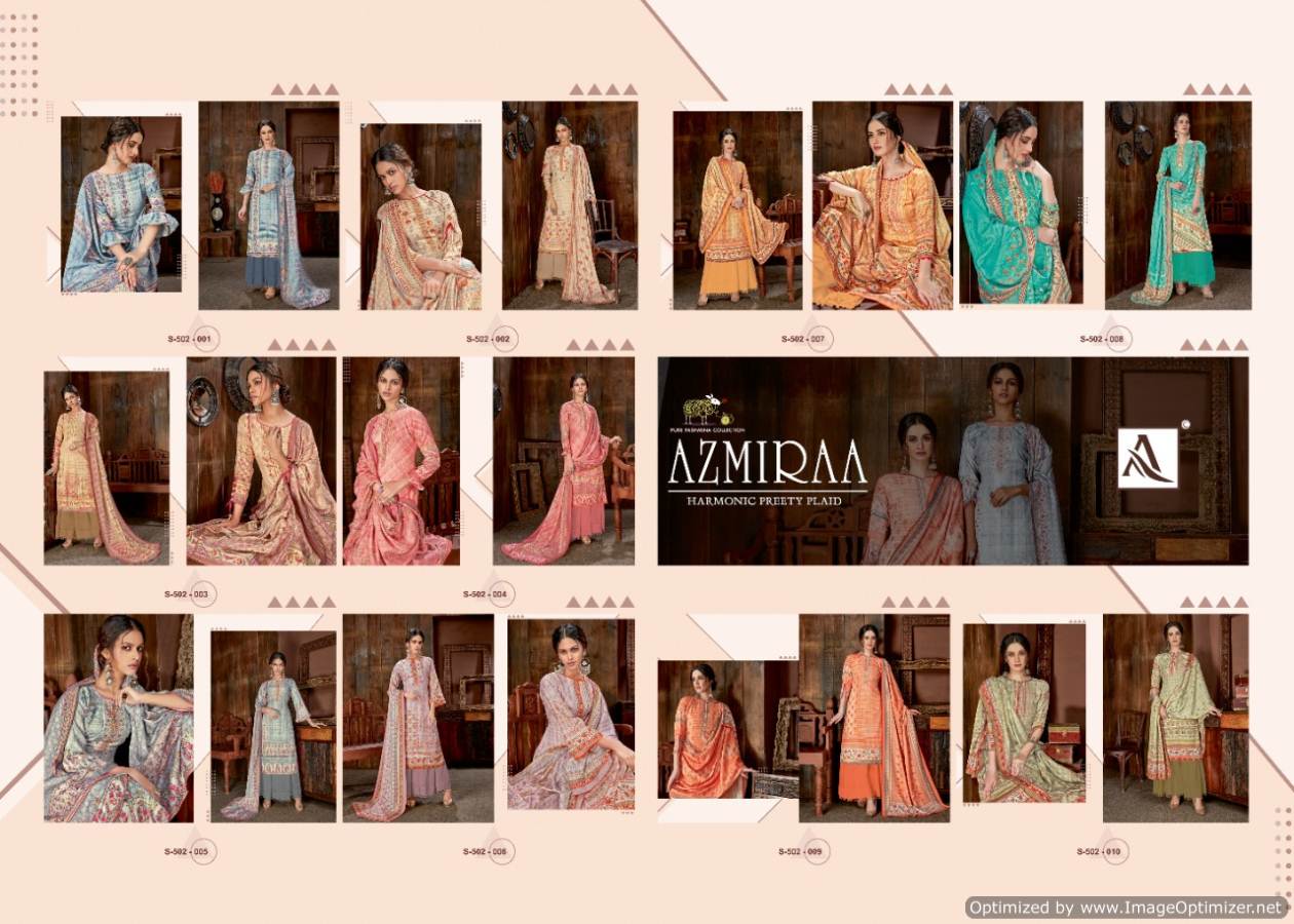 Alok Azmiraa Latest Designer Degital Printed Pure Wool Pashmina Dress Material 