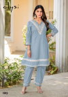 Eva By Clysi Cotton Dobby Kurti With Bottom Wholesale Online