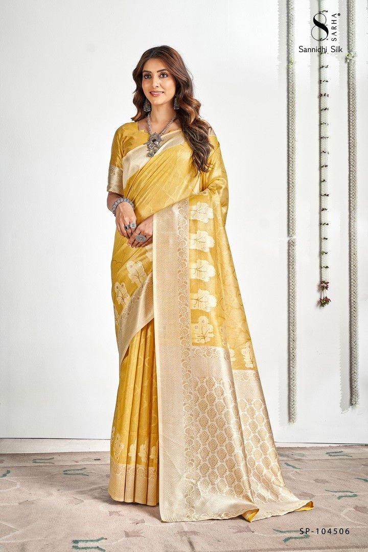 Sannidhi Silk By Sarha Soft Tissue Wedding Wear Saree Wholesale In India