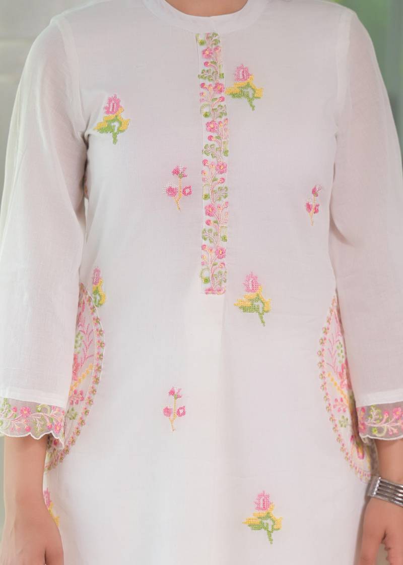Tanyaa P 245 Mul Cotton Fancy Kurti With Bottom Wholesalers In Delhi