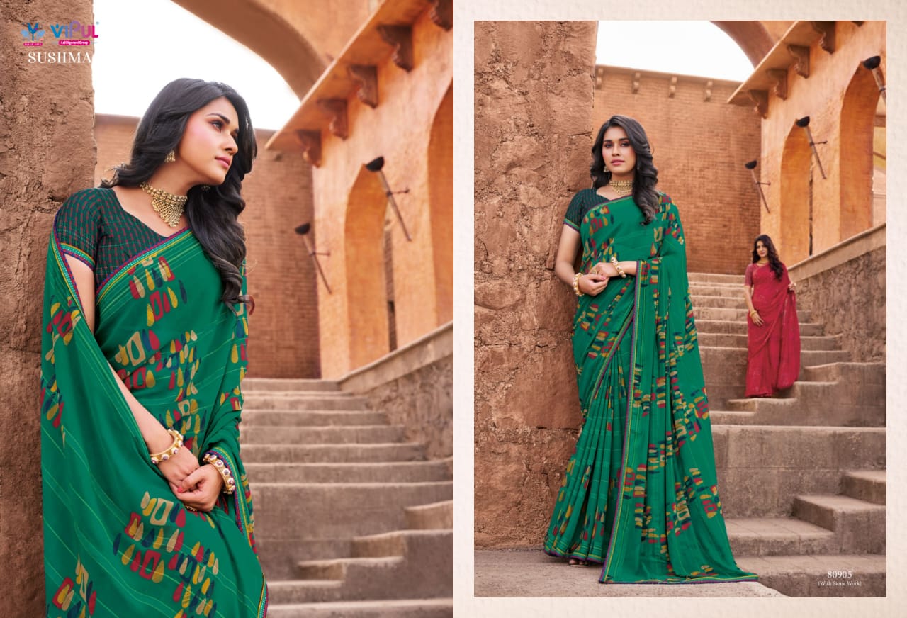 Sushma By Vipul Georgette Daily Wear Sarees Orders In India