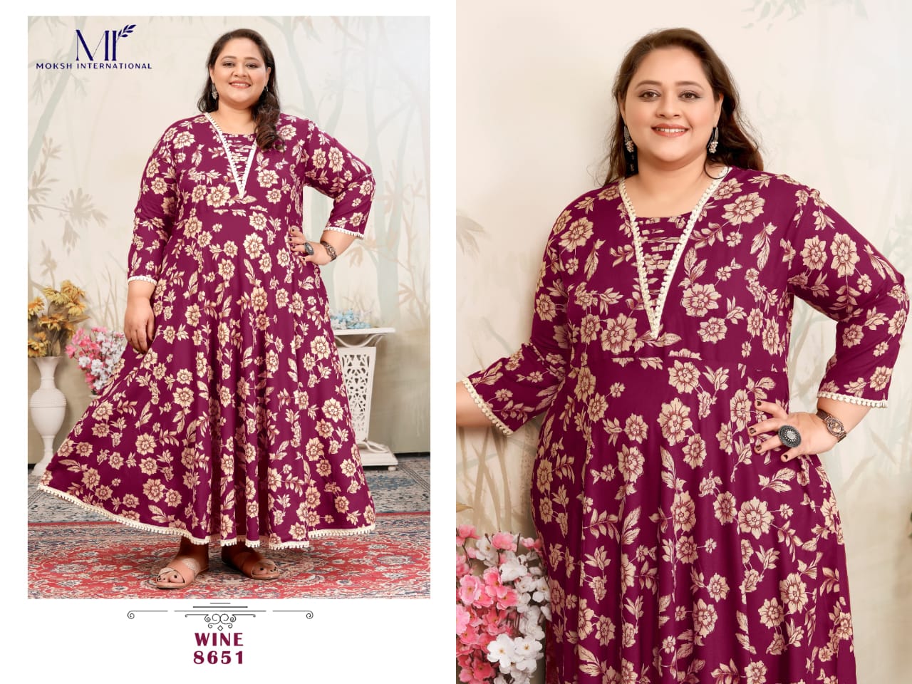 Plus Size Joy Vol 1 By Moksh Rayon Long Kurti Wholesale Market In Surat
