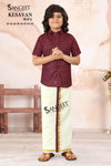 Kesavan By Sangeet Kids Slub Cotton Shirt With Vesti Wholesale In India