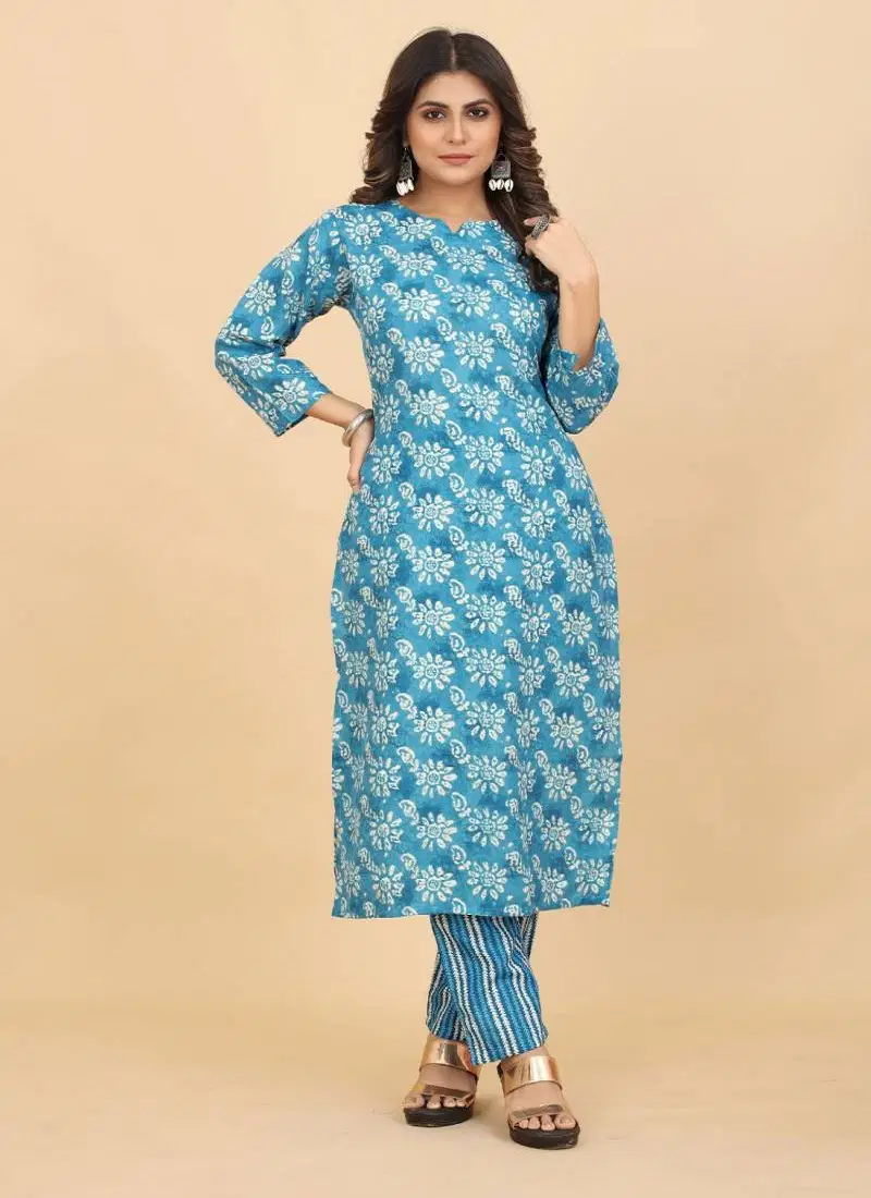Tanyaa P 131 Cotton Casual Wear Kurti With Bottom Best Wholesale Shop In Surat