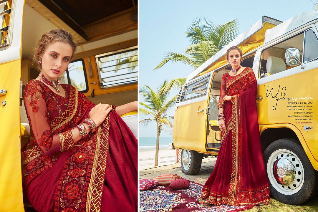 Kalista Glorious 8 Latest Fancy Designer Wedding Wear Vichitra Silk Heavy Embroidered Saree Collection
