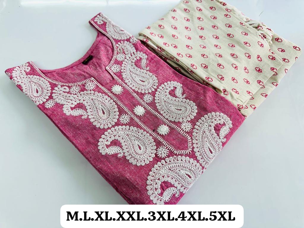 Virat Heavy Embroidery Cotton Kurti With Bottom Catalog