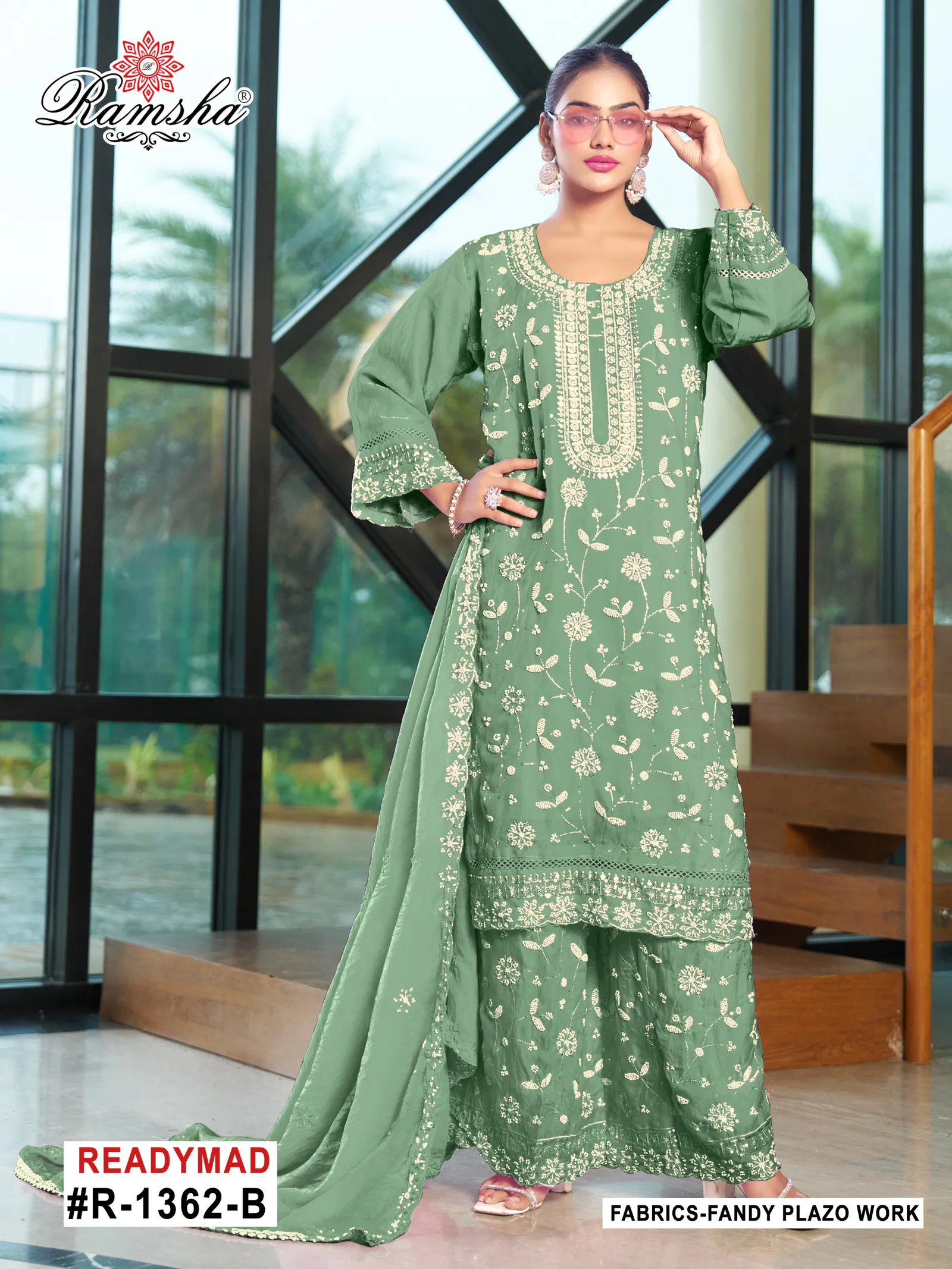 R 1362 Nx By Ramsha Fandy Pakistani Readymade Suits Wholesale Price In Surat