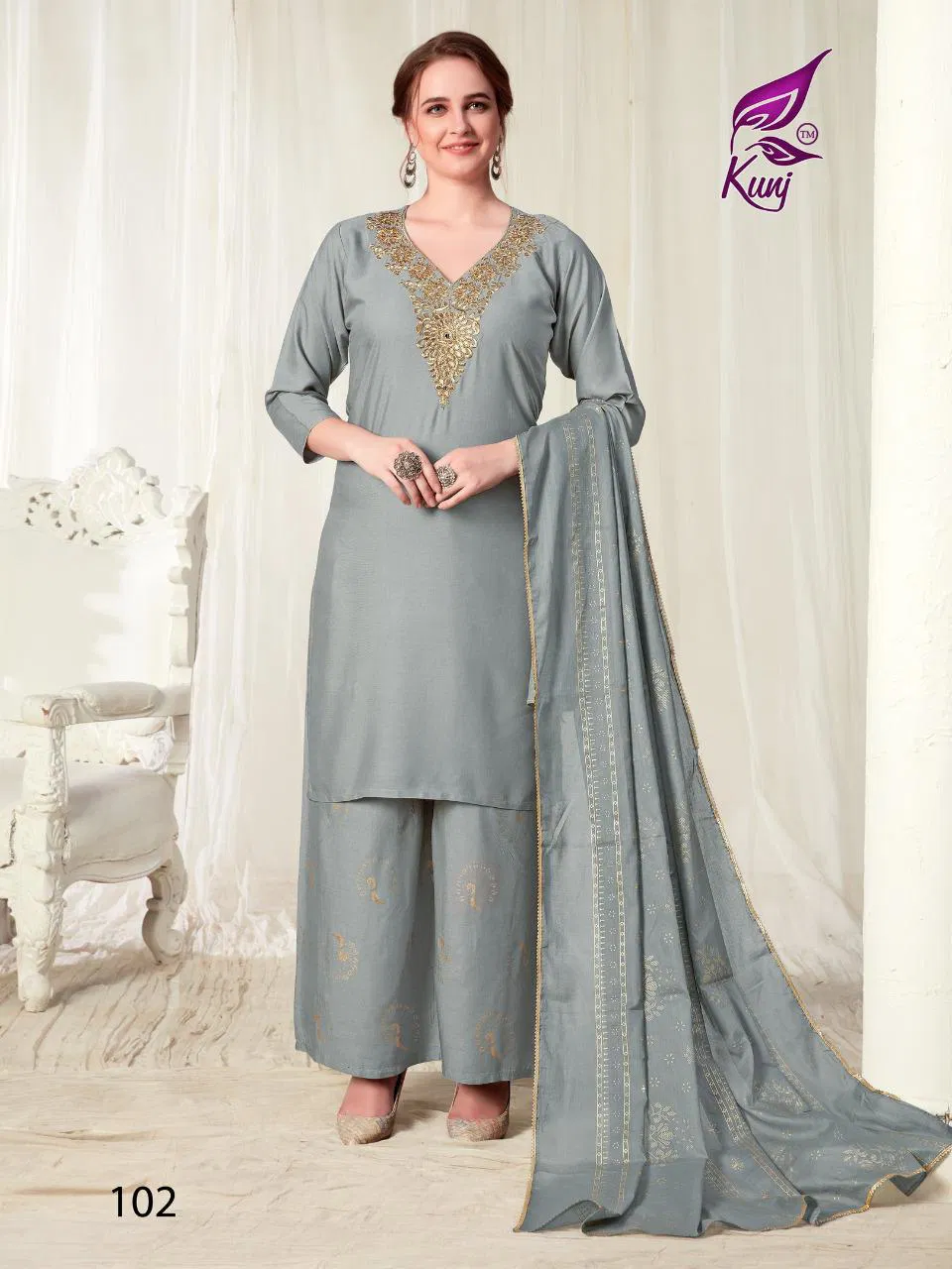 Kunj Kainaat Vol 01 Latest Exclusive Festive Wear Designer Ready Made Plazzo Suit Collection 