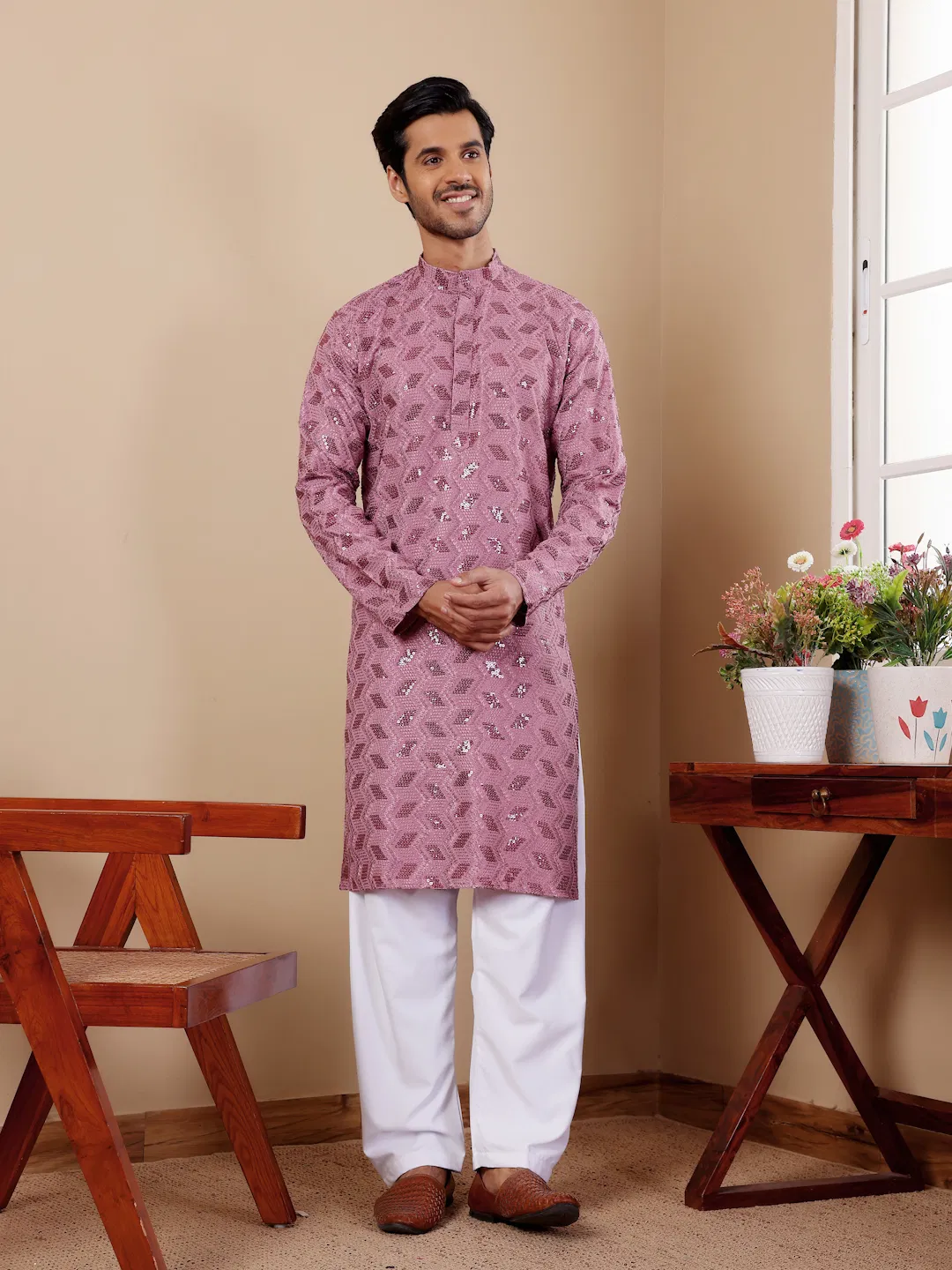 Rw Viscose Chikankari Work Kurta Pyjama Bulk Orders In India