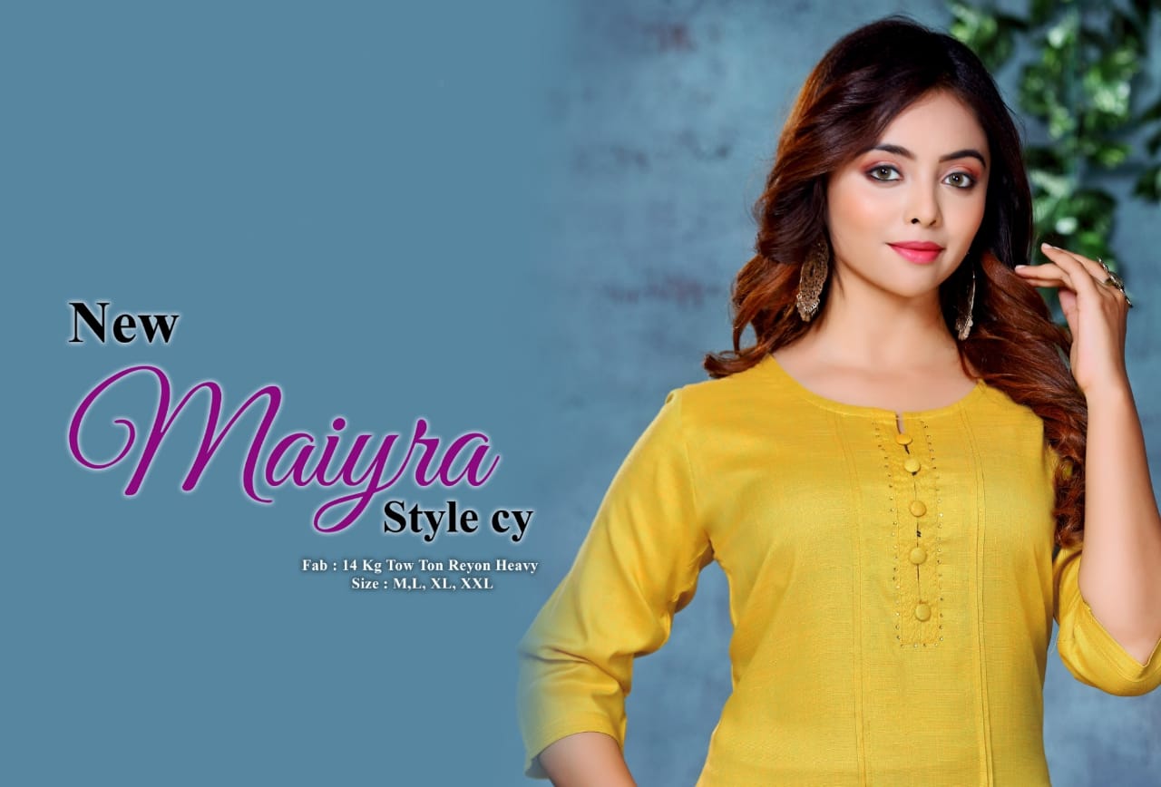 Beauty Queen New Maiyra Designer Ethnic Wear Rayon Kurti Collection