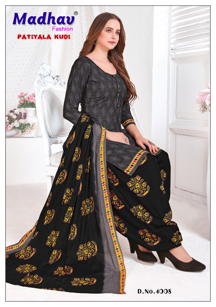 Madhav Patiyala Kudi 4 Latest Designer Festive Wear Cotton Top With Bottom And fancy Print Dupatta Dress Material Collection
