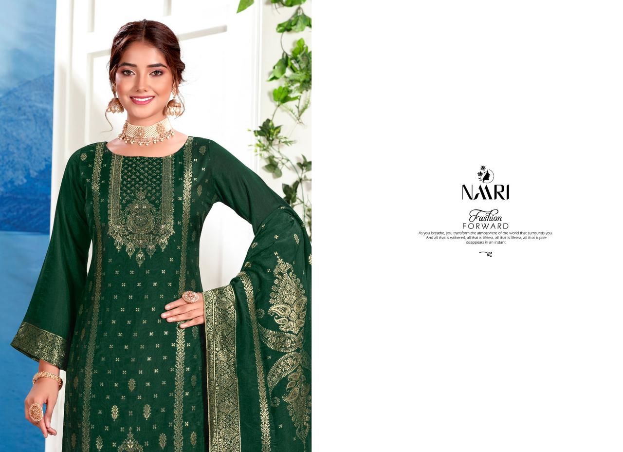 Lamhe By Naari Masleen Jacard Dress Material Catalog