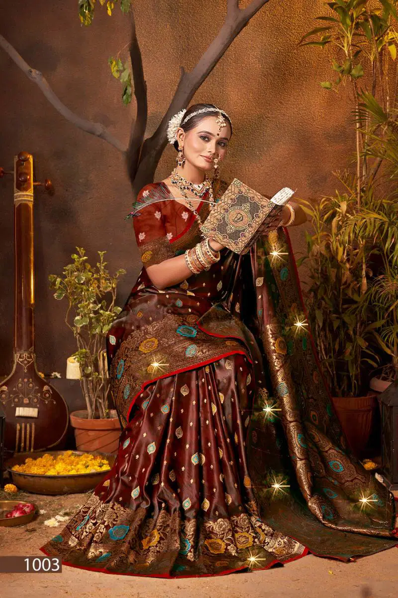 English Satin Saroski Vol 1 By Saroj Wedding Wear Silk Saree Suppliers In India
