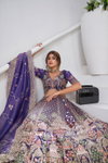Purple Colour Organza Tissue Designer Bridal Lehenga With Blouse And Dupatta Bulk Orders In India Kf 2156
