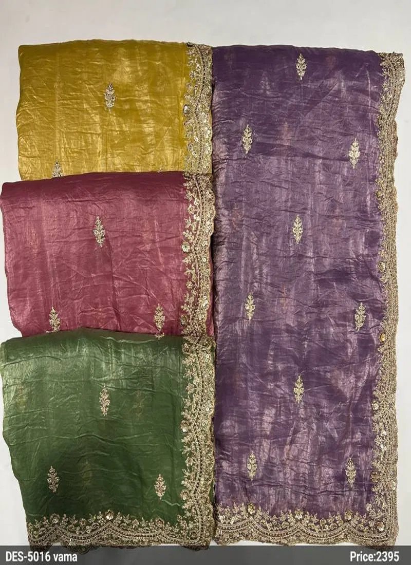 Des 5016 Vama Gold Crush Fancy Saree Wholesale Online