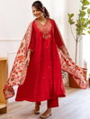 Dhruvi 355 Silk Embroidered Kurti With Pant Dupatta Wholesale Suppliers In Mumbai