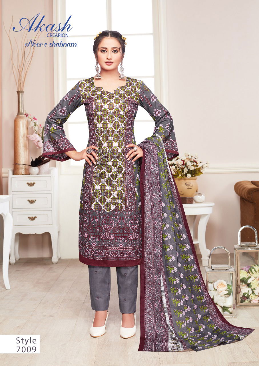 Akash Noor E Shabhnam 7 Cotton Printed Regular Wear Dress Material Collection
